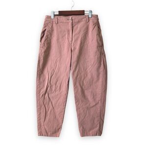 Eileen Fisher Organic Cotton Hemp Lantern Pants Pink Clay Size 6 Petite Barrel